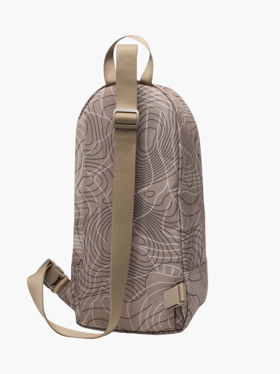 Printed Sling Backpack with Adjustable Strap and Zip Closure - 39x19x15 cm