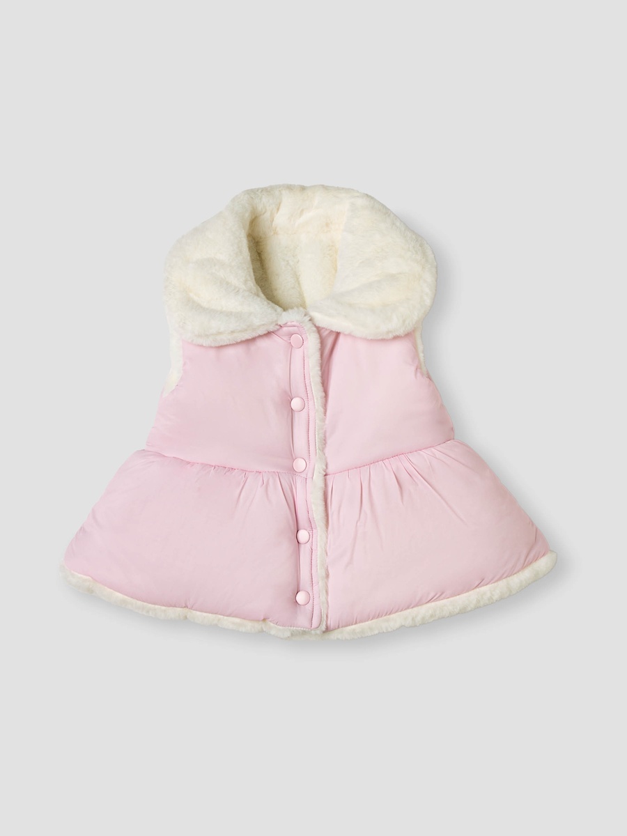 Solid Button Through Sleeveless Puffer Jacket