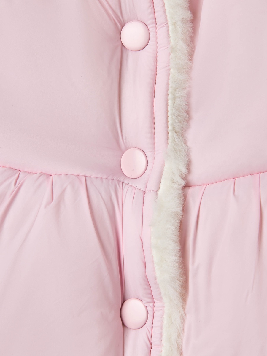 Solid Button Through Sleeveless Puffer Jacket