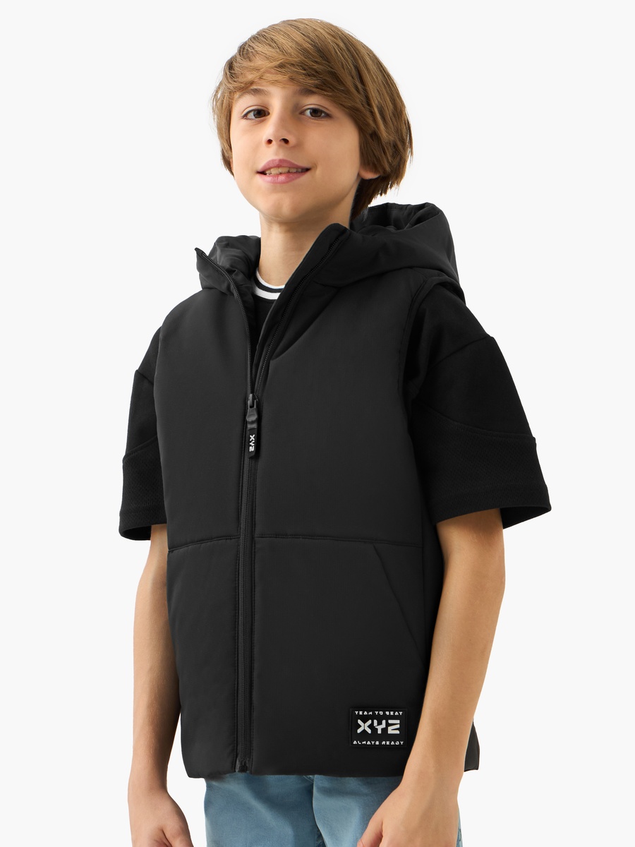 Hooded Padded Jacket with Pockets and Zip Closure