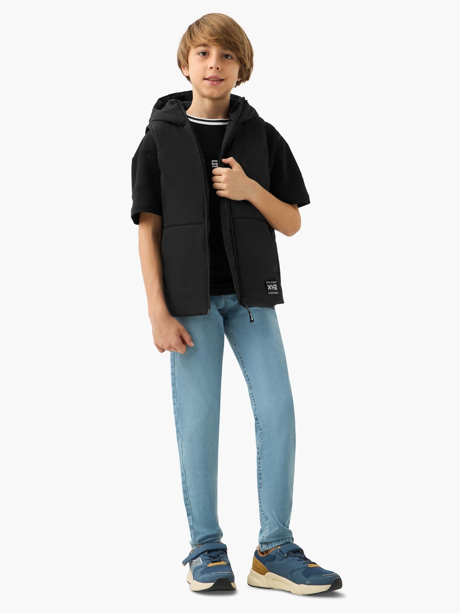 Hooded Padded Jacket with Pockets and Zip Closure