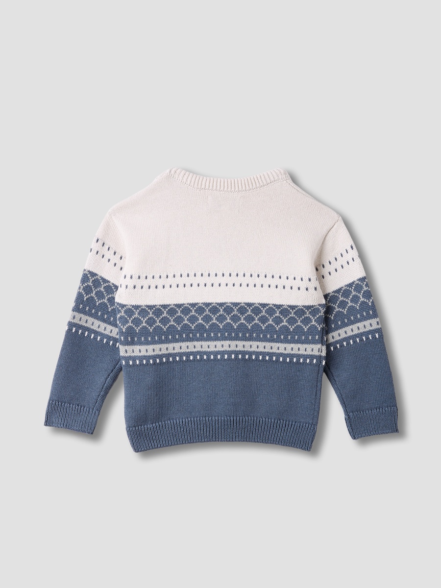 Car Print Sweater with Long Sleeves
