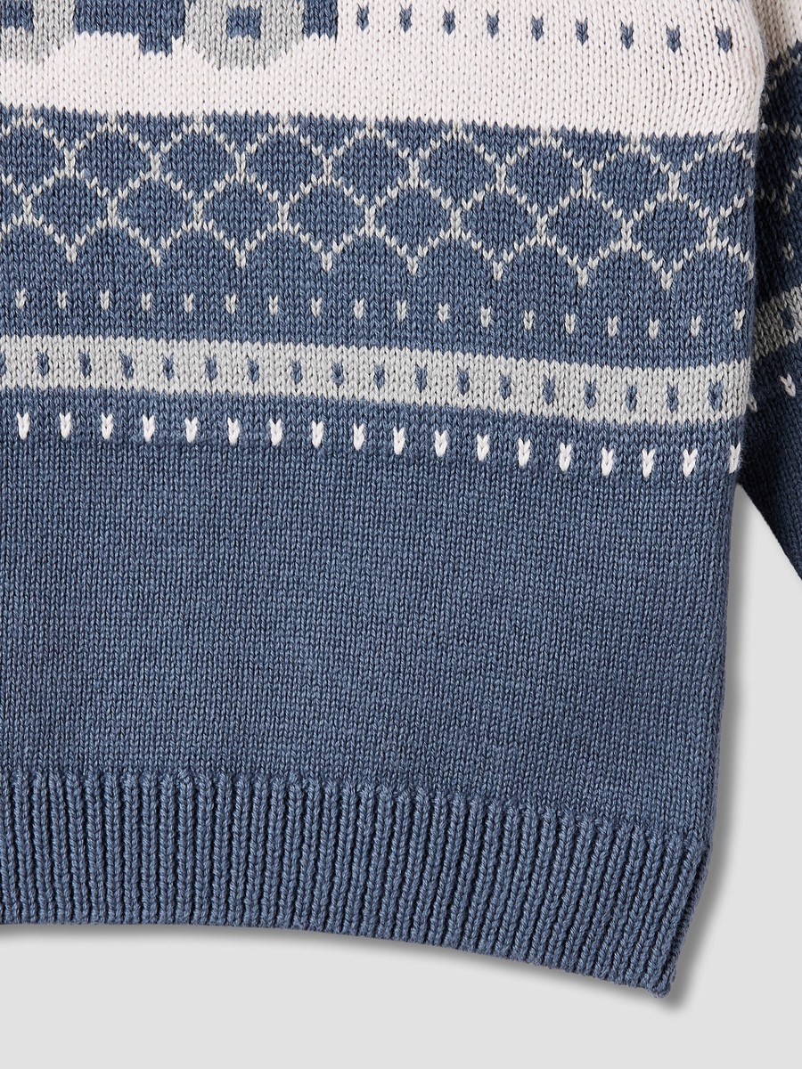 Car Print Sweater with Long Sleeves