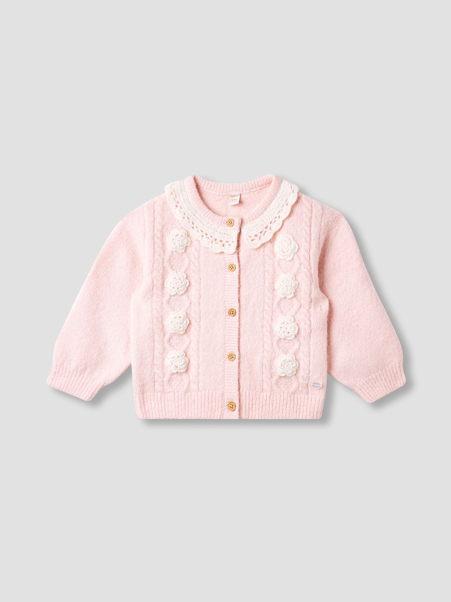 Crochet Detail Cardigan with Long Sleeves