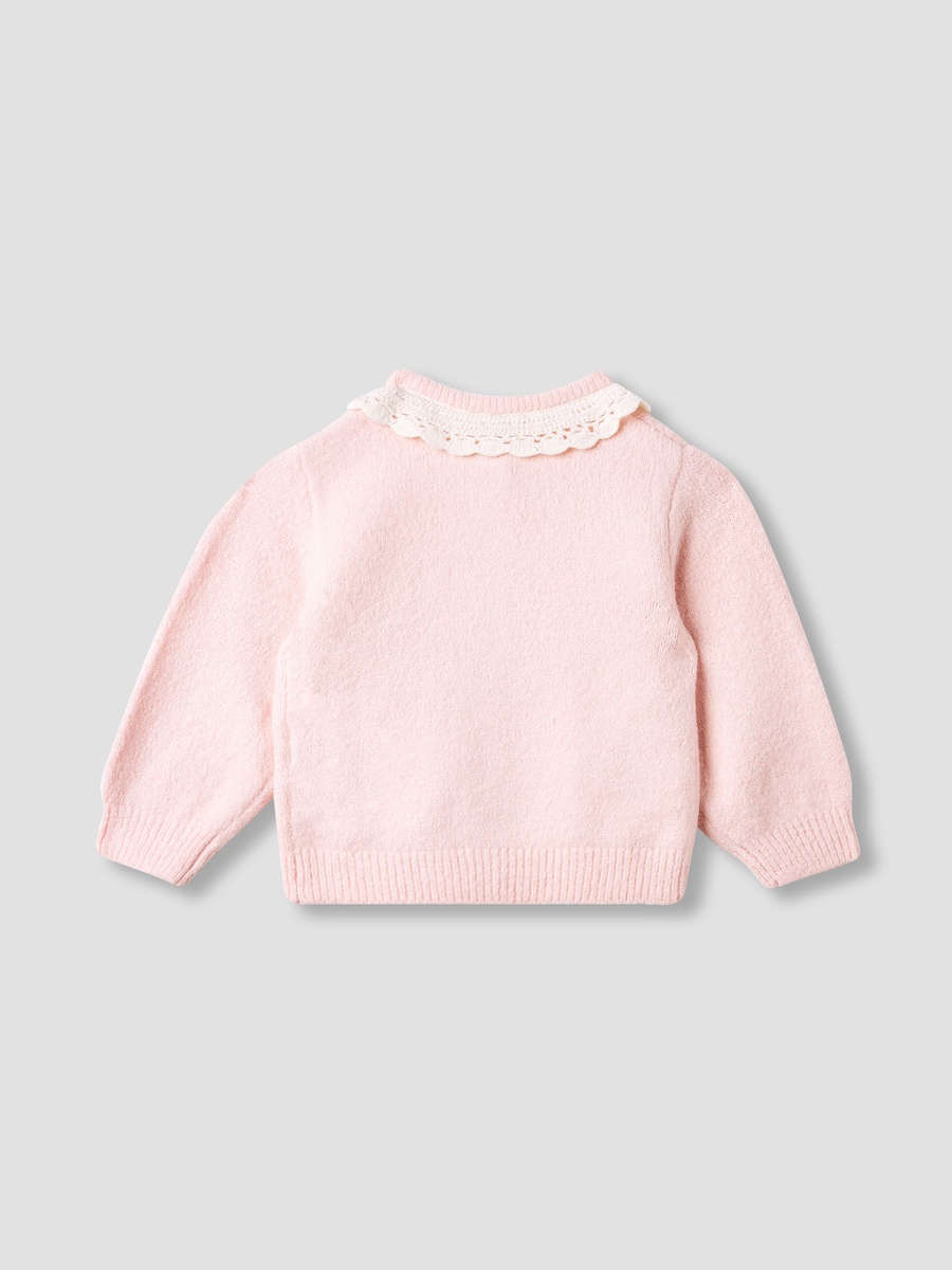 Crochet Detail Cardigan with Long Sleeves