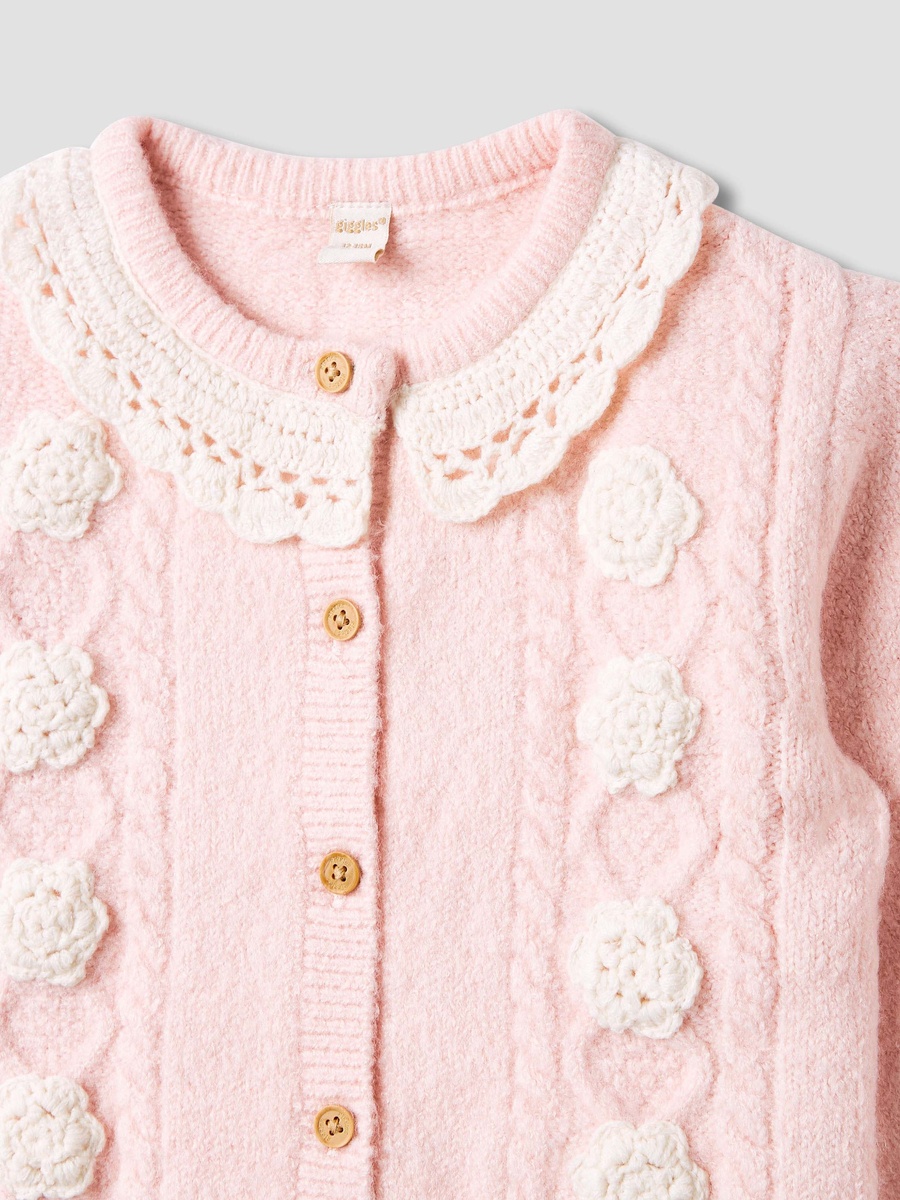 Crochet Detail Cardigan with Long Sleeves