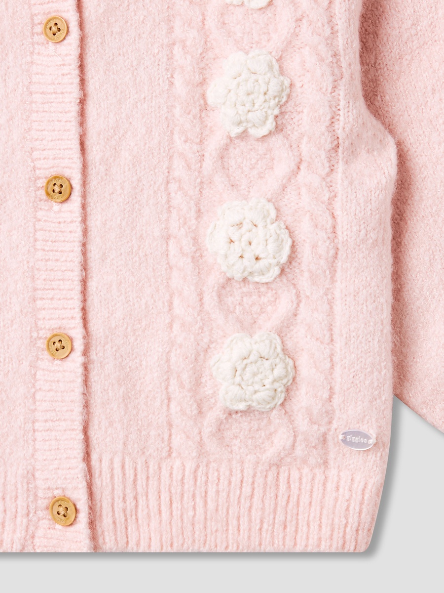 Crochet Detail Cardigan with Long Sleeves