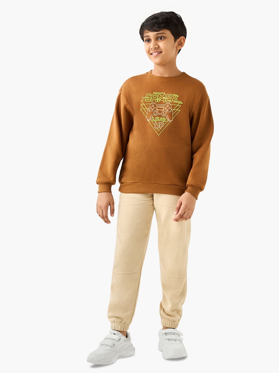Gamer Print Sweatshirt with Long Sleeves