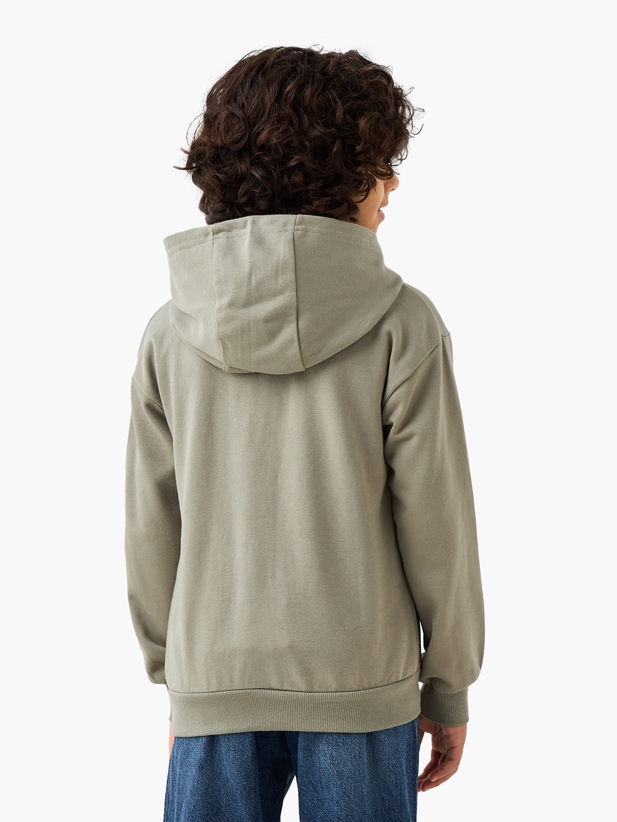 Solid Hooded Jacket with Zip Closure