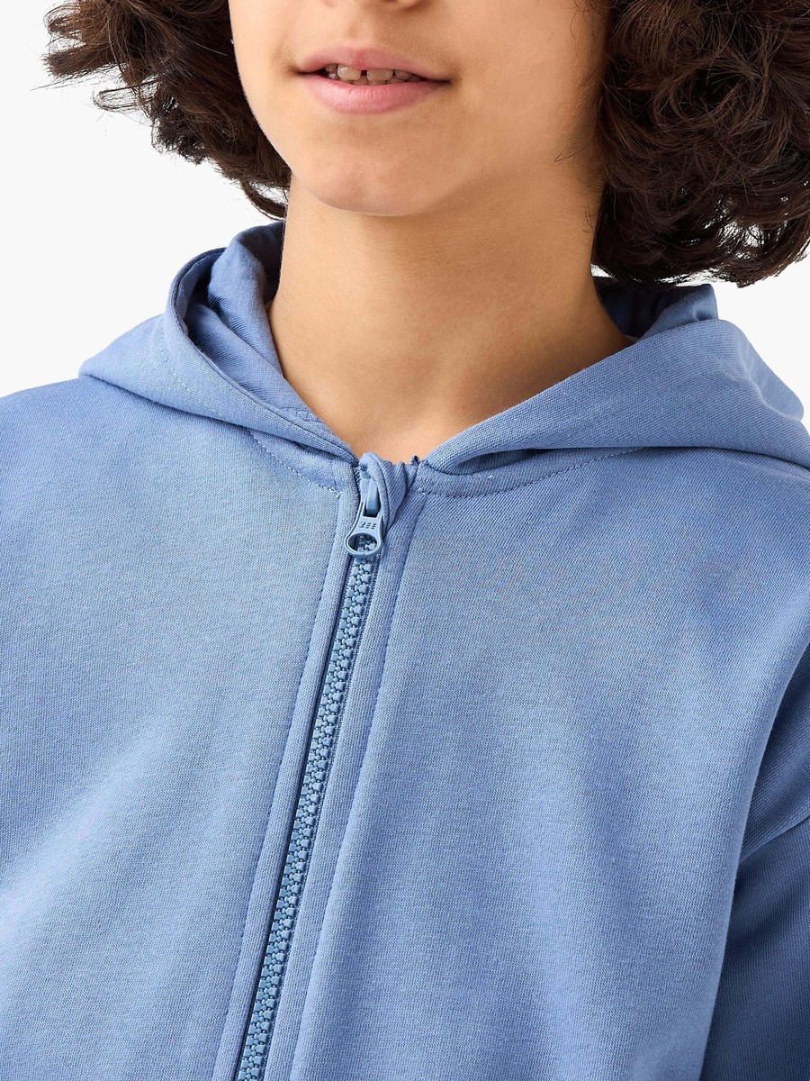 Solid Hooded Jacket with Zip Closure