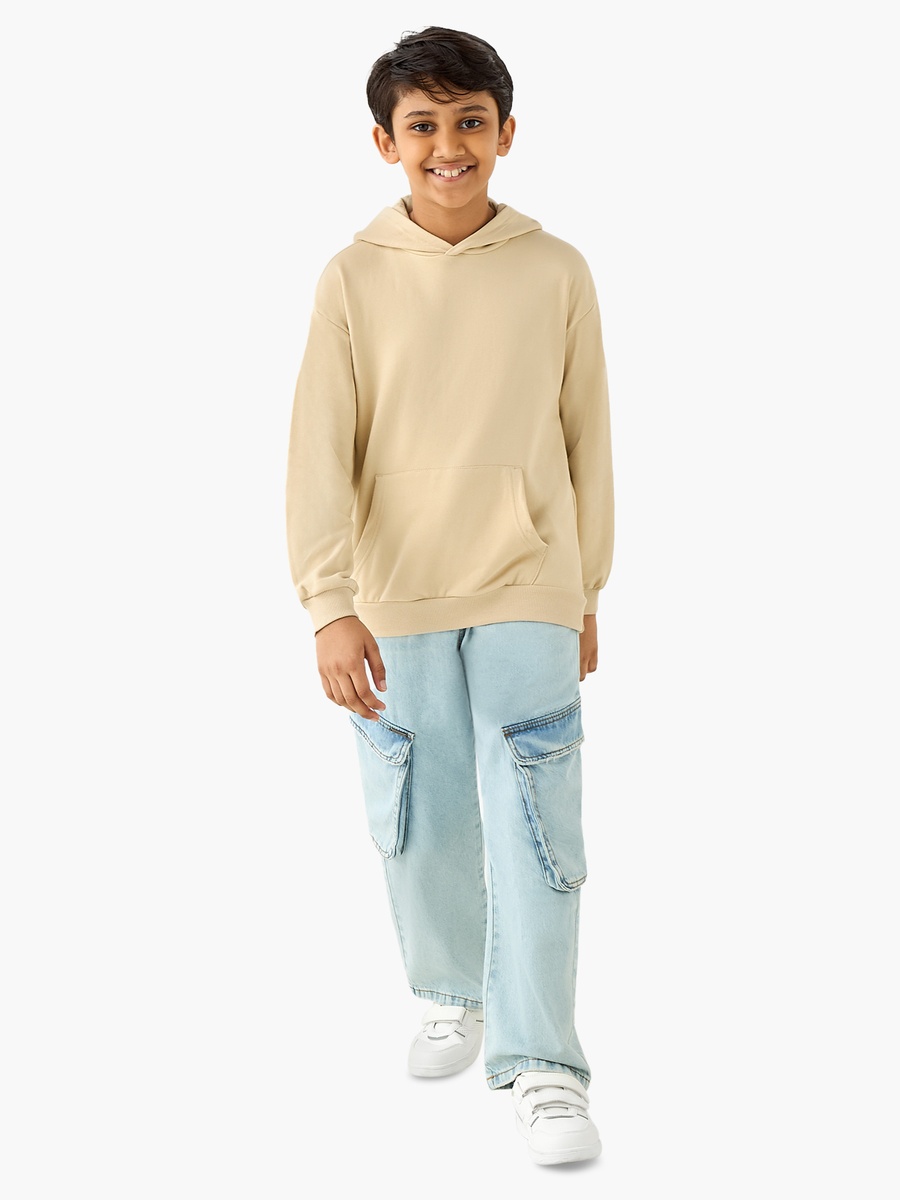 Solid Hooded Sweatshirt with Long Sleeves