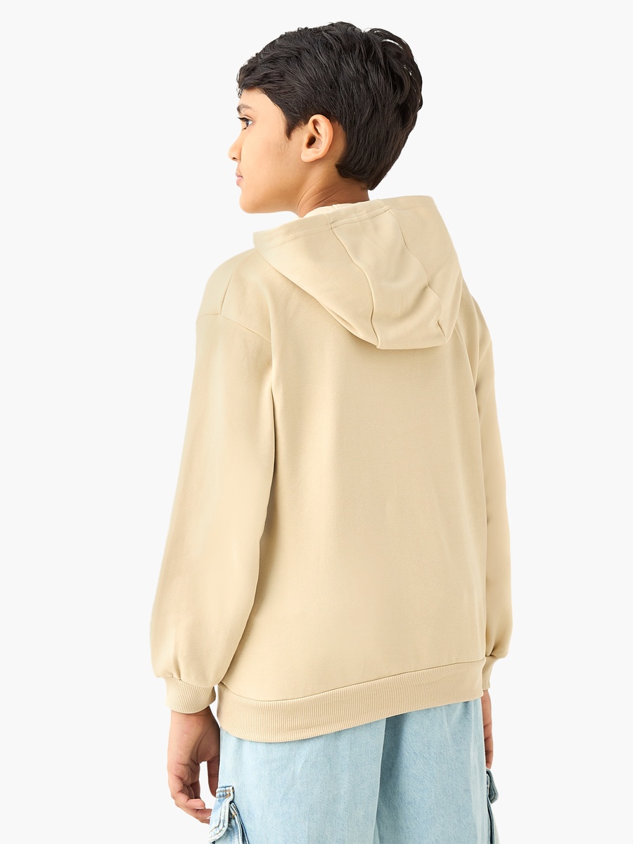 Solid Hooded Sweatshirt with Long Sleeves