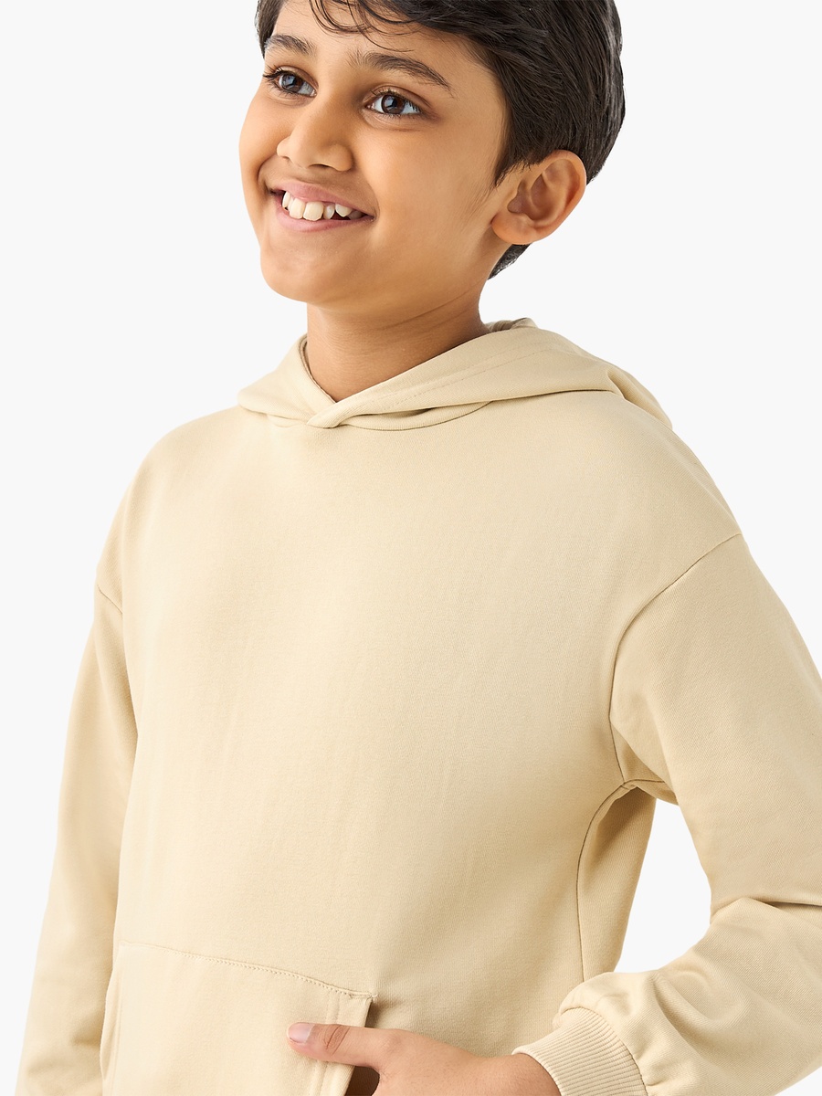 Solid Hooded Sweatshirt with Long Sleeves