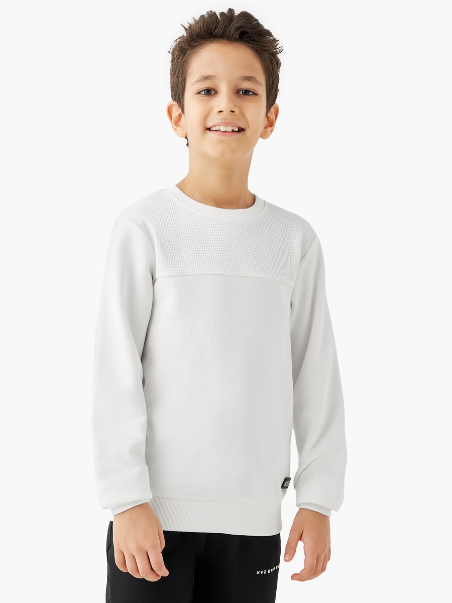 Printed Pullover with Crew Neck and Long Sleeves