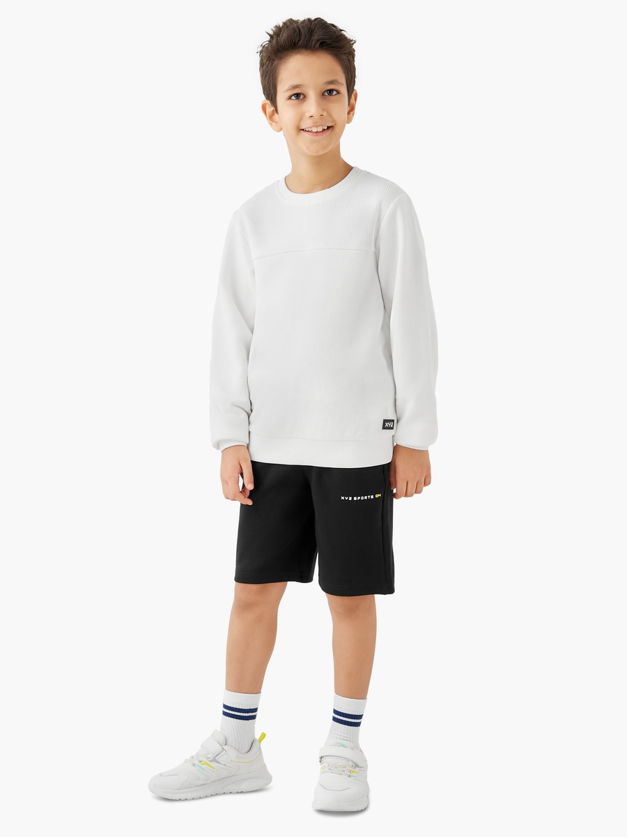 Printed Pullover with Crew Neck and Long Sleeves