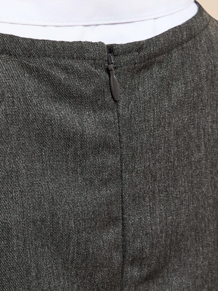 Solid Pinafore Dress with Button Detail