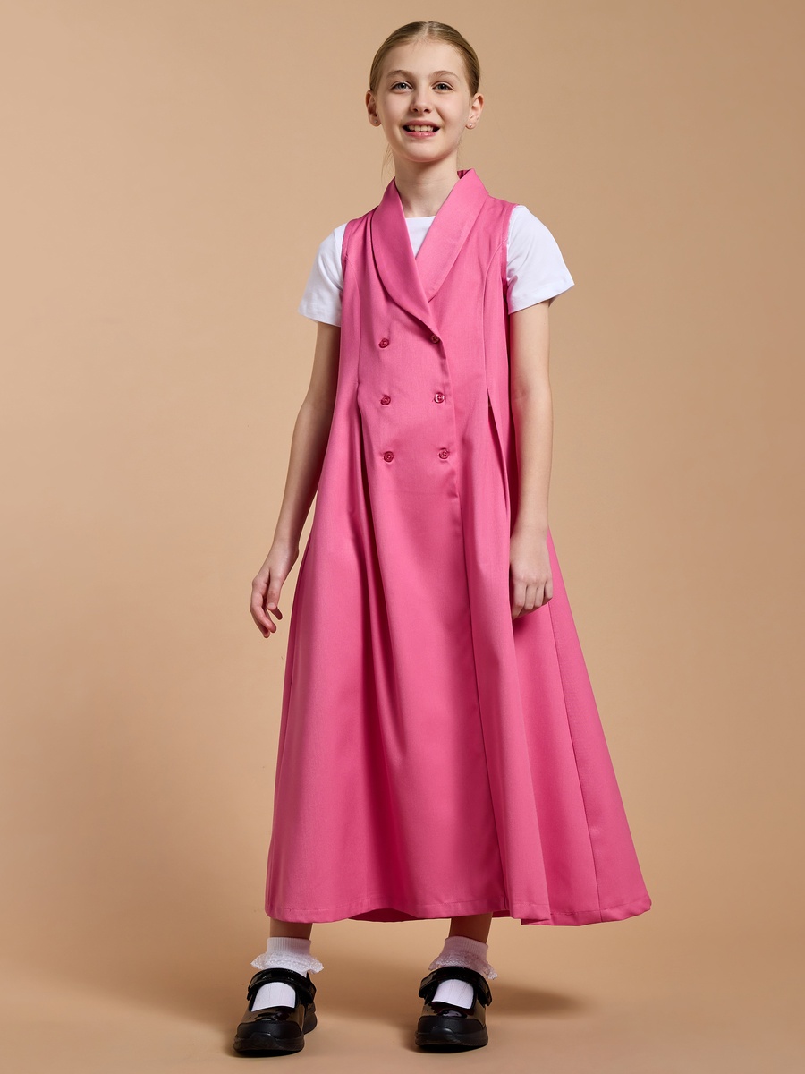 Solid Pinafore Dress with Button Closure For Default Category at UAE | Styli