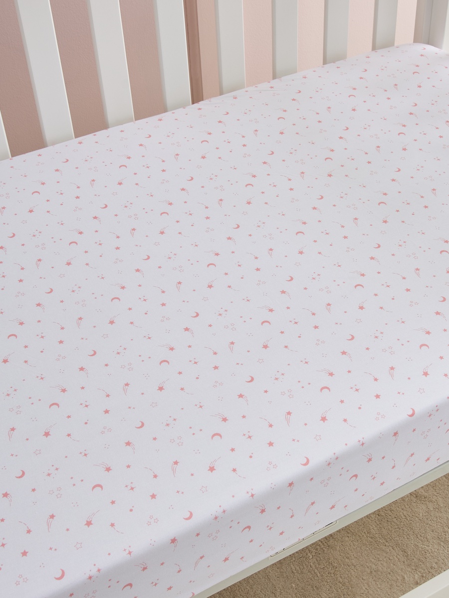 طقم شرشف مطاطي لسرير أطفال بطبعات قطعتين من جونيورز - 70x130x20 سم