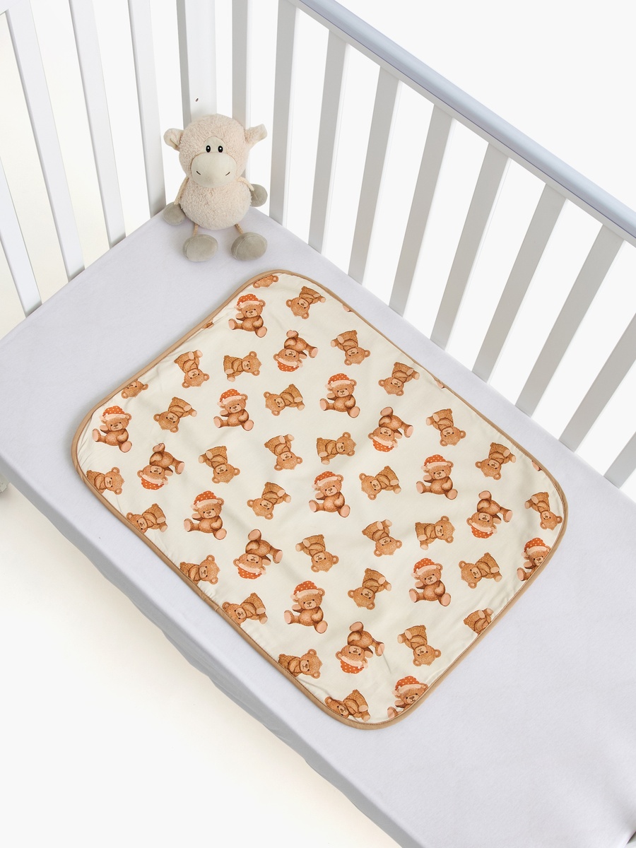 Fancy Fluff All-Over Teddy Bear Print Bed Protector - 50x71 cm