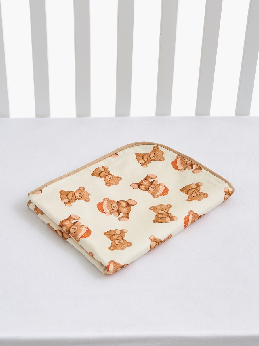 Fancy Fluff All-Over Teddy Bear Print Bed Protector - 50x71 cm