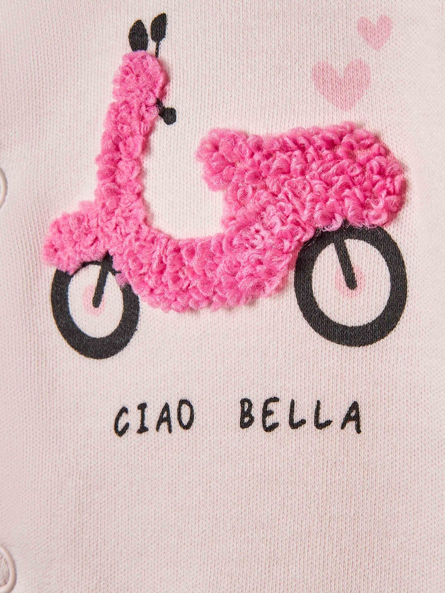 Scooter Applique Romper with Puff Sleeves