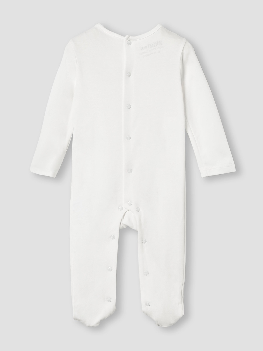 Bow Accent Closed Feet Sleepsuit with Long Sleeves