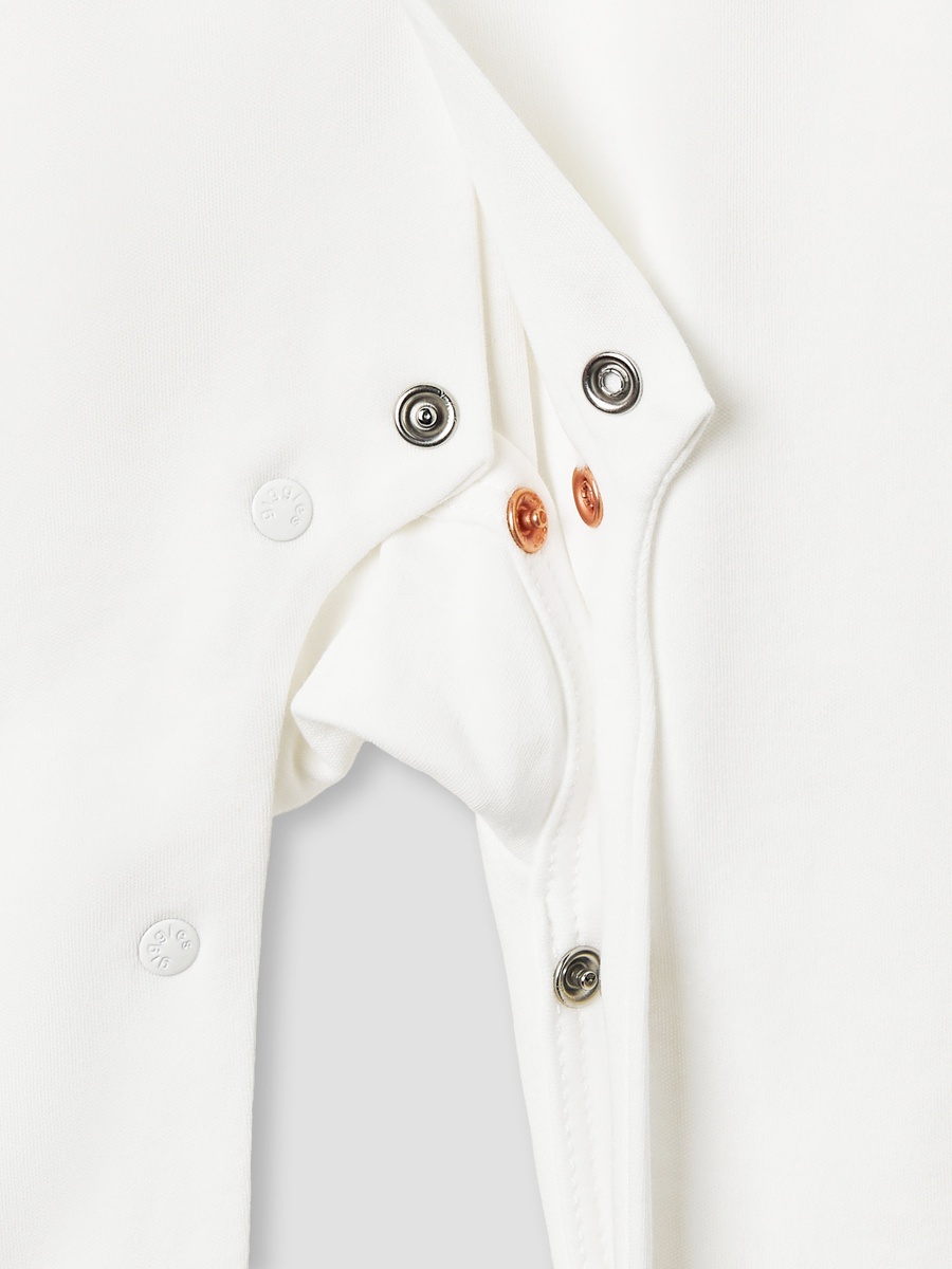 Bow Accent Closed Feet Sleepsuit with Long Sleeves