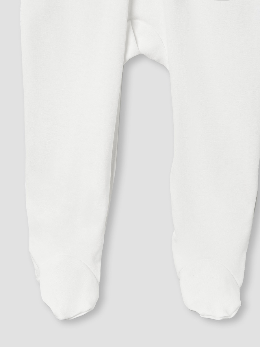 Bow Accent Closed Feet Sleepsuit with Long Sleeves