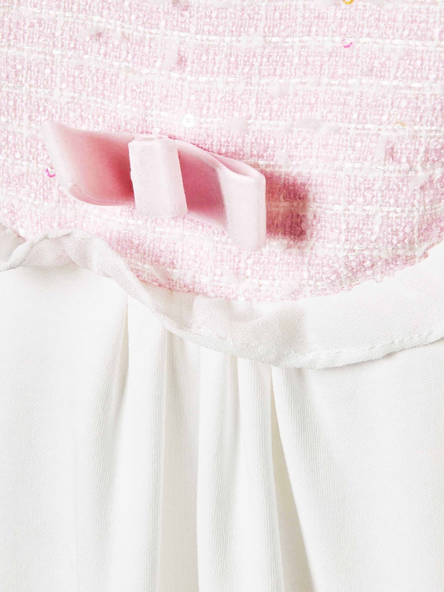 Bow Accent Closed Feet Sleepsuit with Long Sleeves