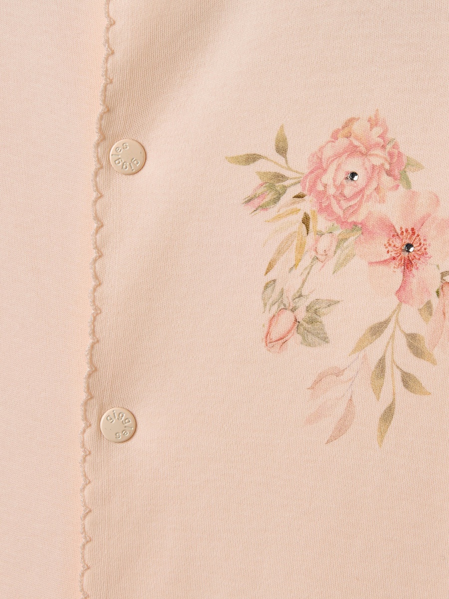 Floral Print Sleepsuit with Ruffle Detail