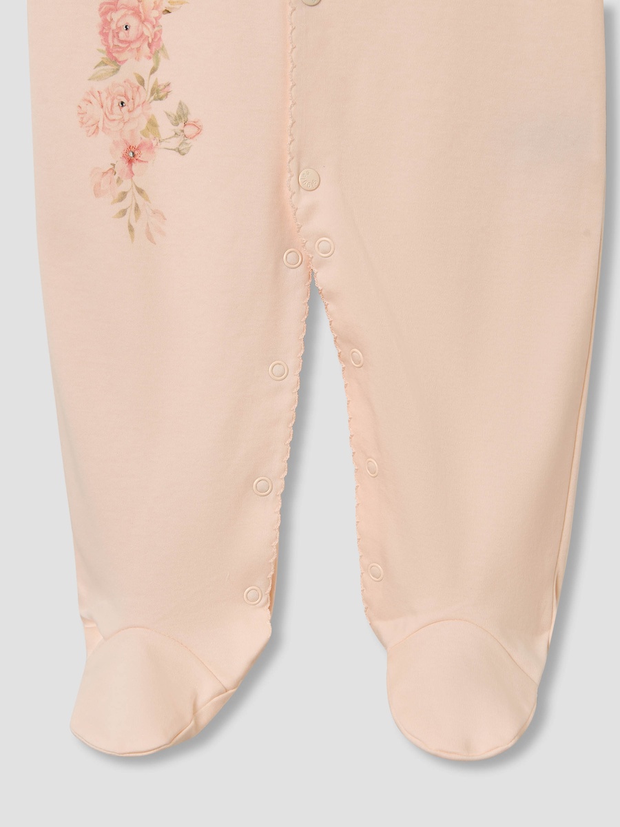Floral Print Sleepsuit with Ruffle Detail