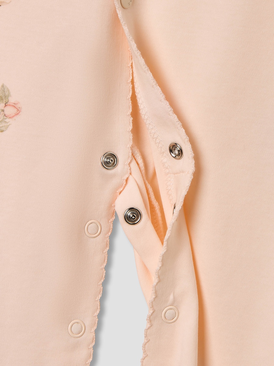 Floral Print Sleepsuit with Ruffle Detail