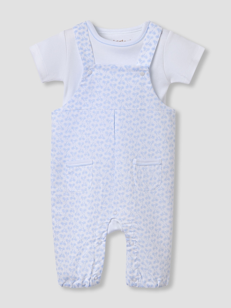 Cycle Print Dungaree and T-Shirt Set