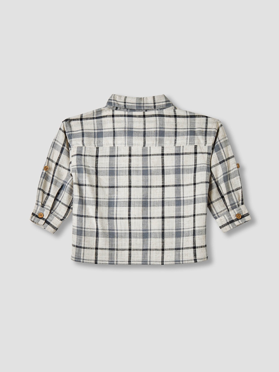 Checked Collared Shirt with Pocket