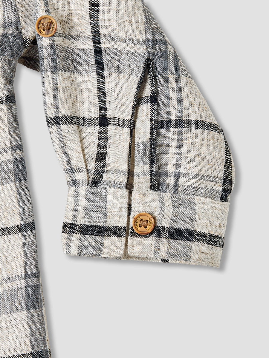 Checked Collared Shirt with Pocket