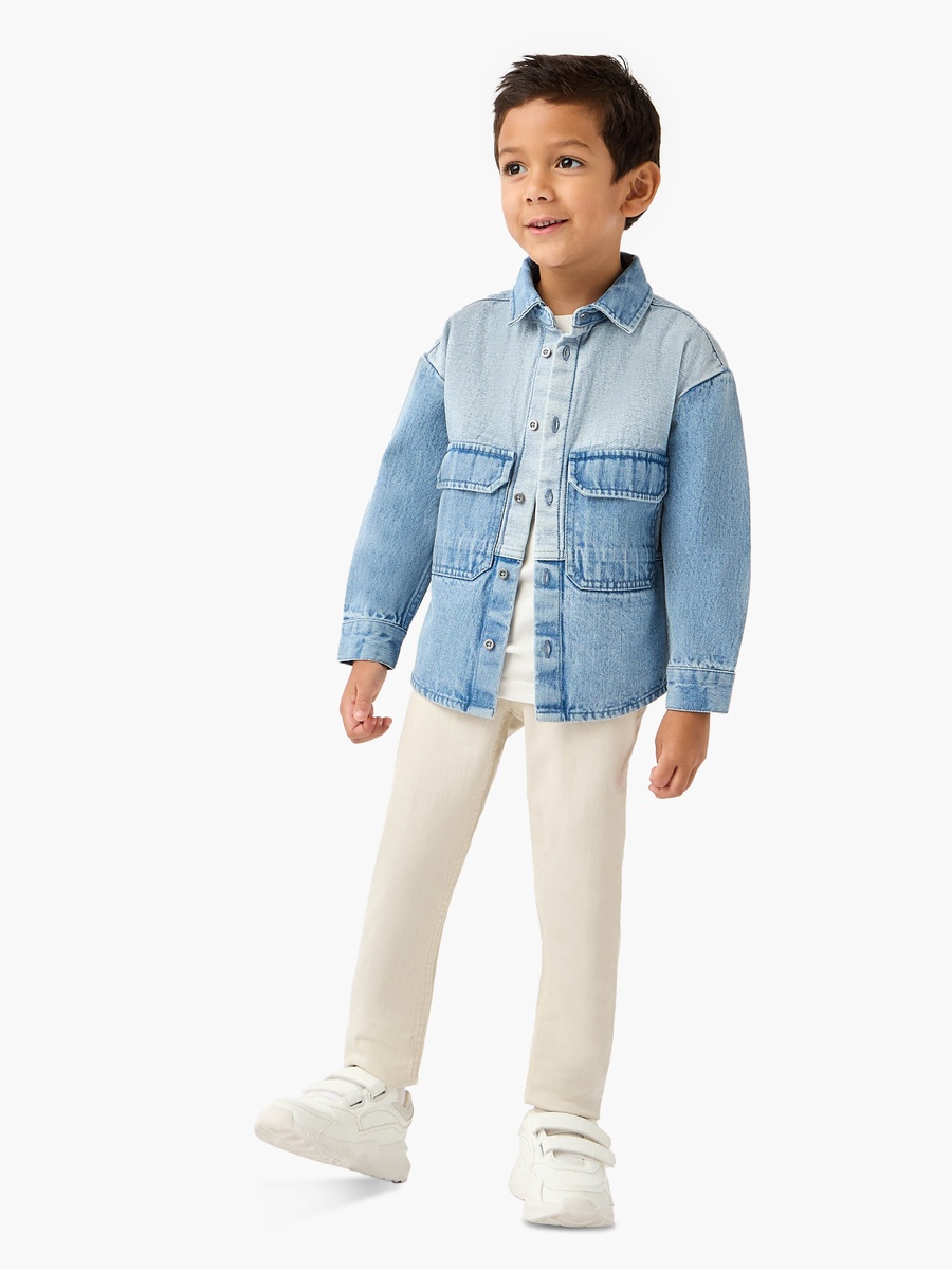 Panelled Denim Shirt with Pockets
