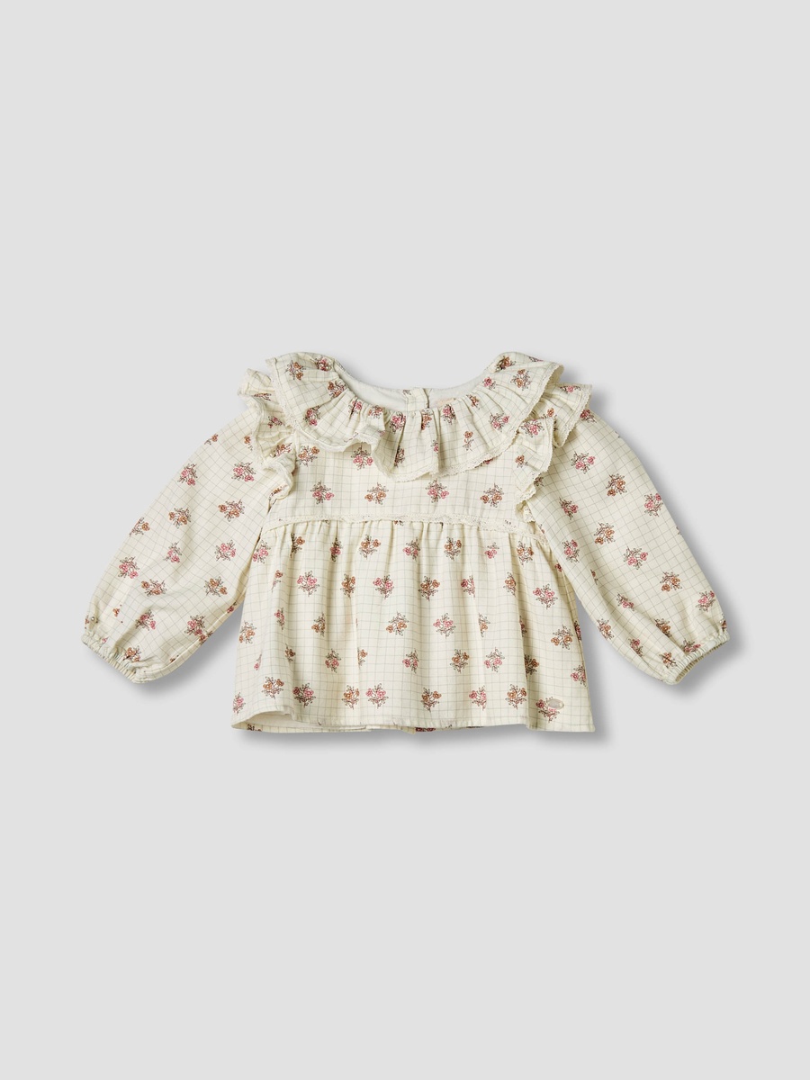 Floral Print Top with Collar