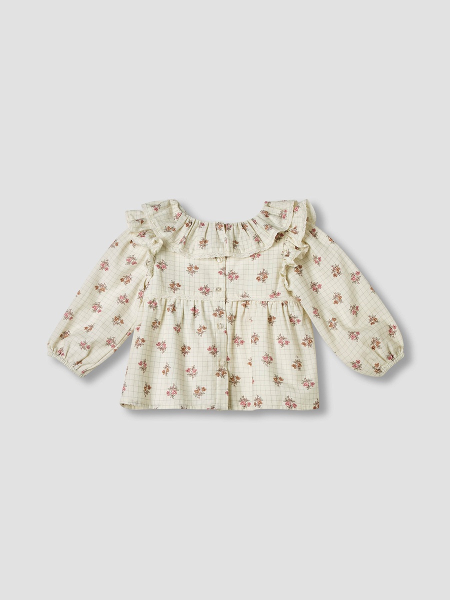 Floral Print Top with Collar