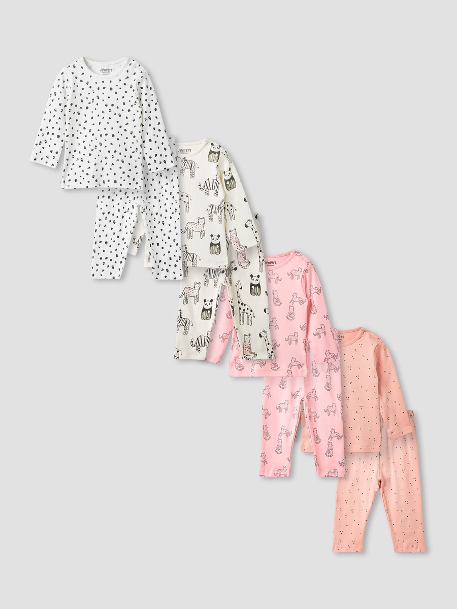 Printed T-Shirt and Pyjamas - Set of 4