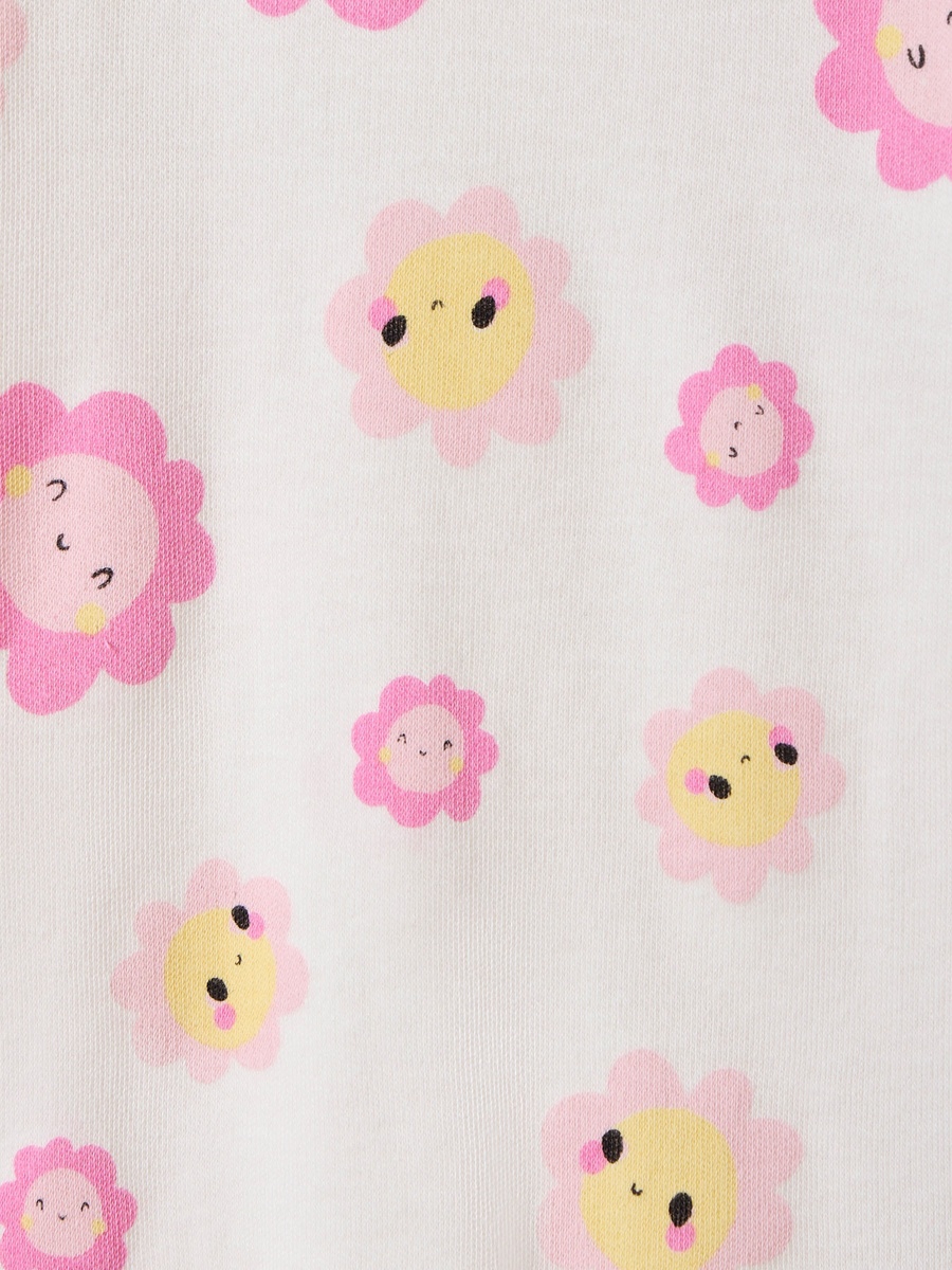 Floral Print Long Sleeve T-Shirt and Pyjamas - Set of 4