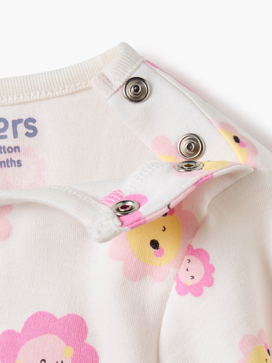 Floral Print Long Sleeve T-Shirt and Pyjamas - Set of 4