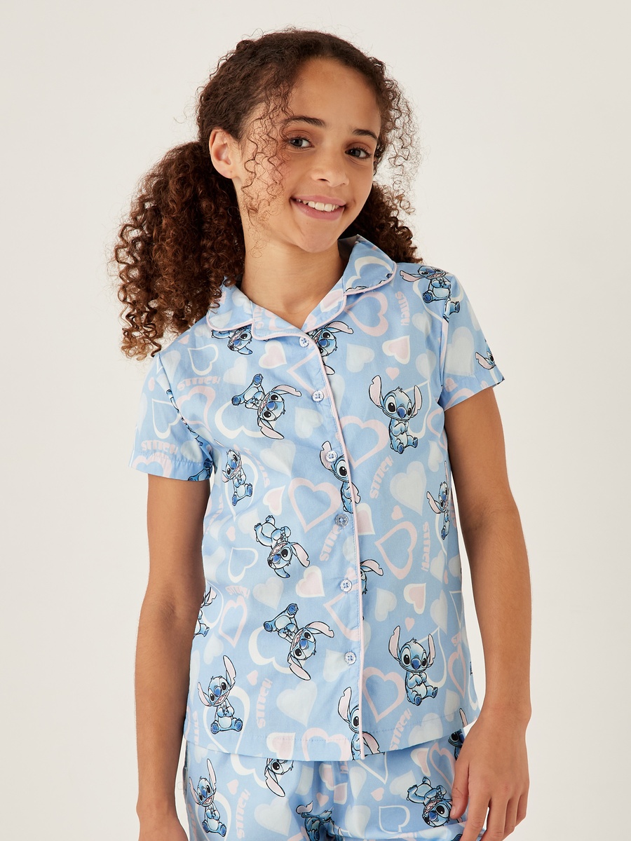 Stitch Print Shirt and Pyjama Set