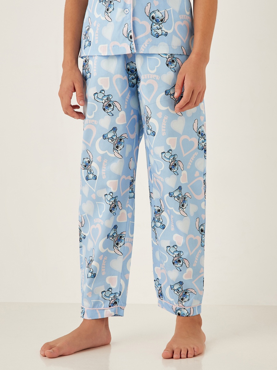 Stitch Print Shirt and Pyjama Set