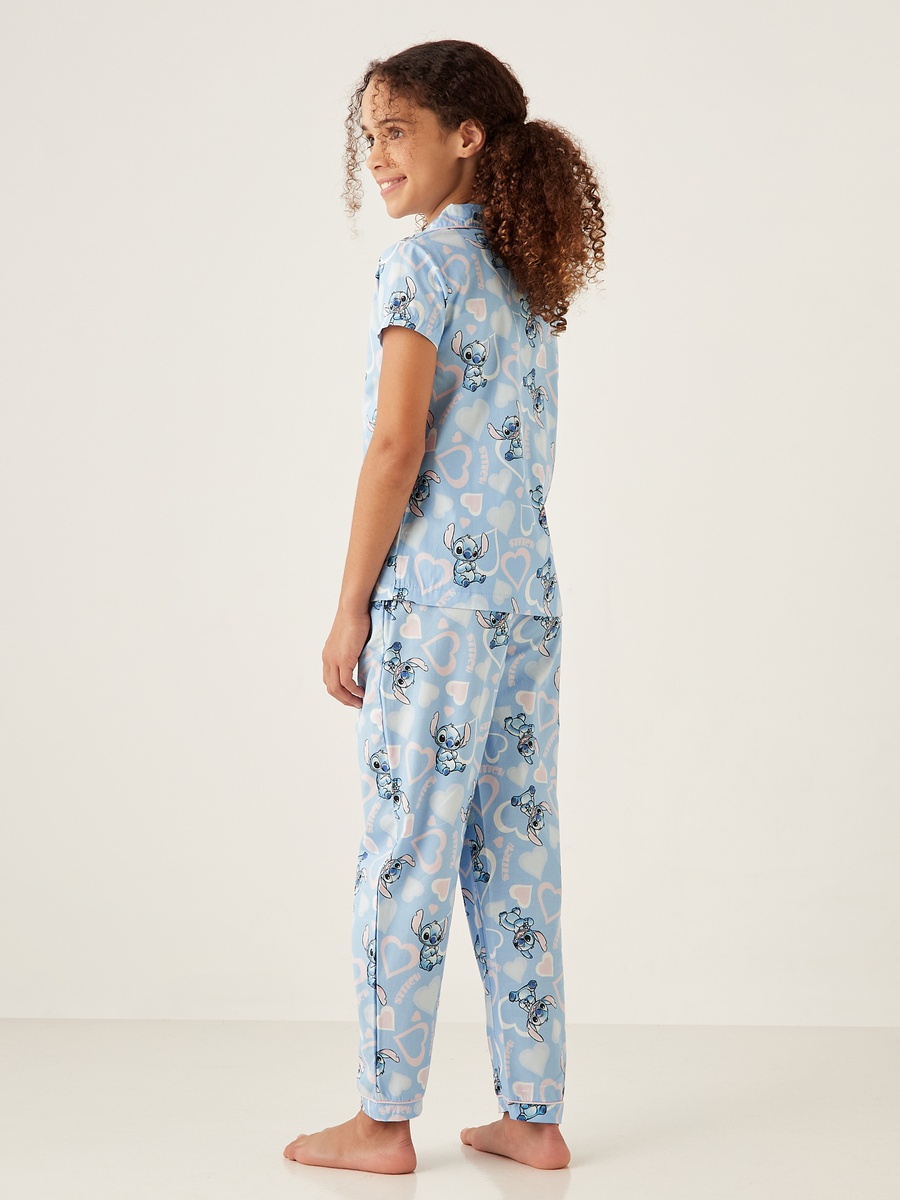 Stitch Print Shirt and Pyjama Set