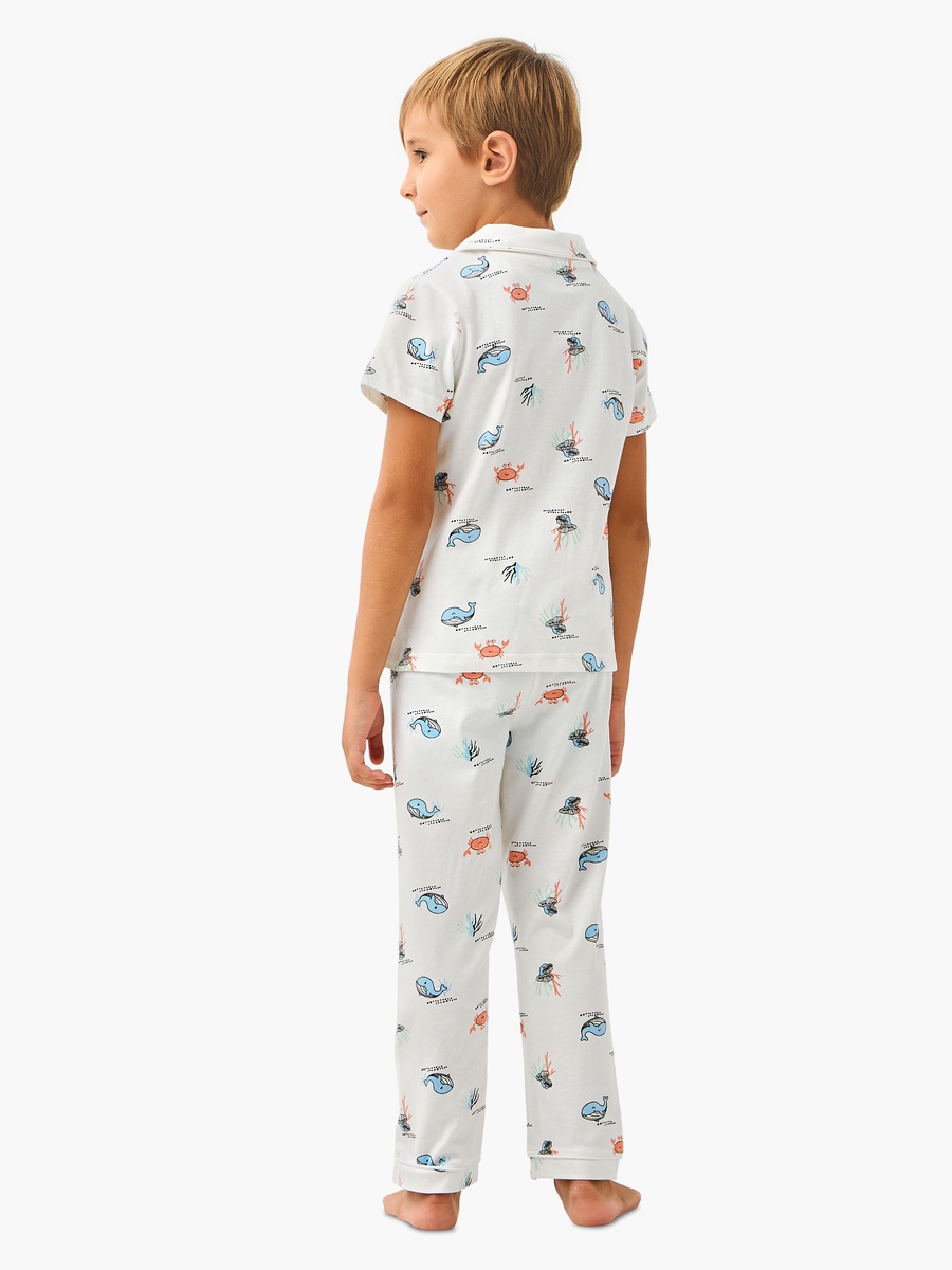 Sea Life Print Shirt and Pyjama Set