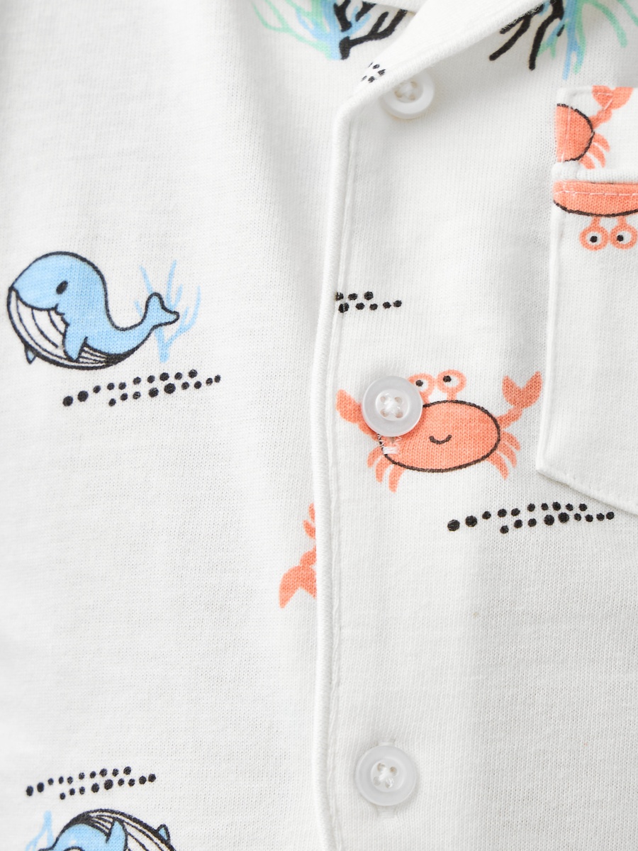Sea Life Print Shirt and Pyjama Set