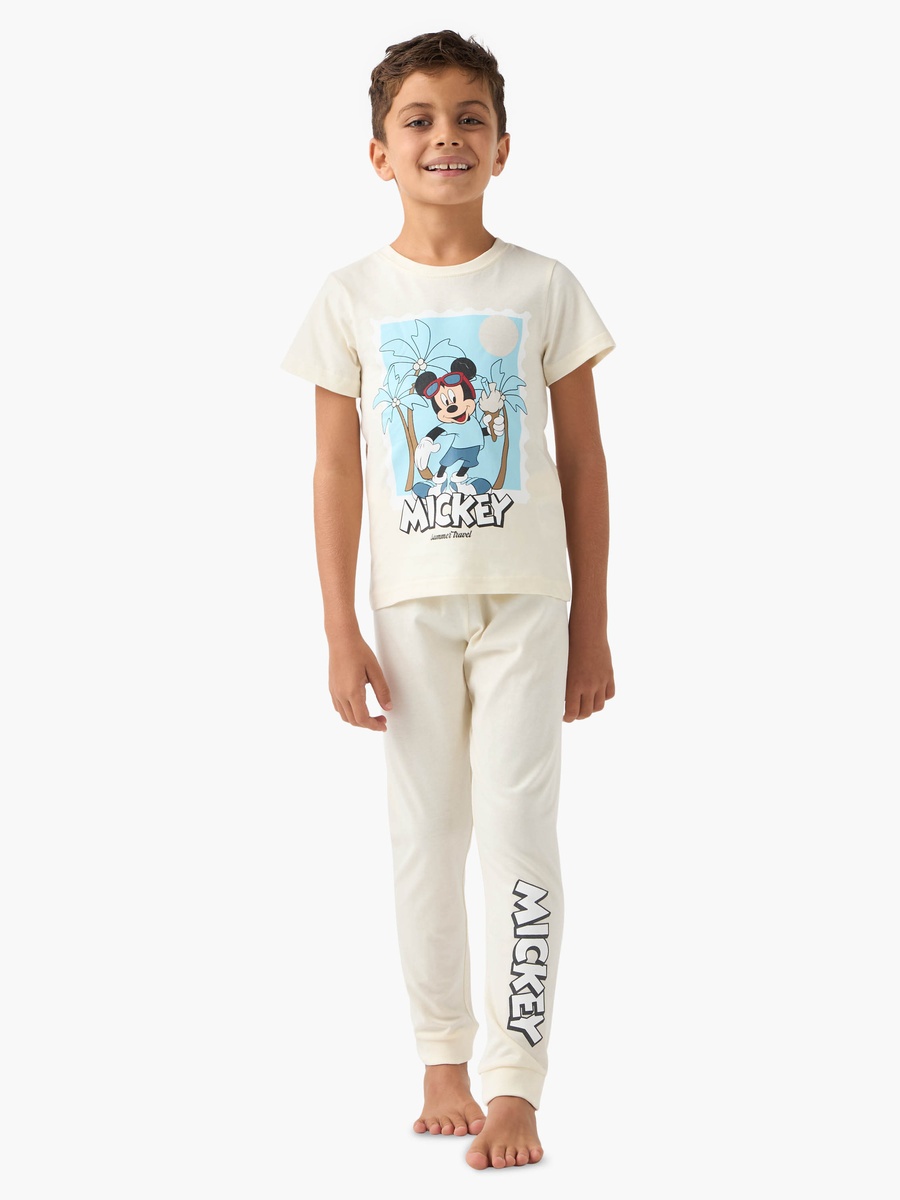 Mickey Mouse Printed T-Shirt and Pyjamas - Set of 2