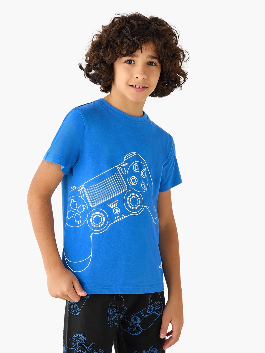 Printed Short Sleeves T-Shirt and Pyjama Set