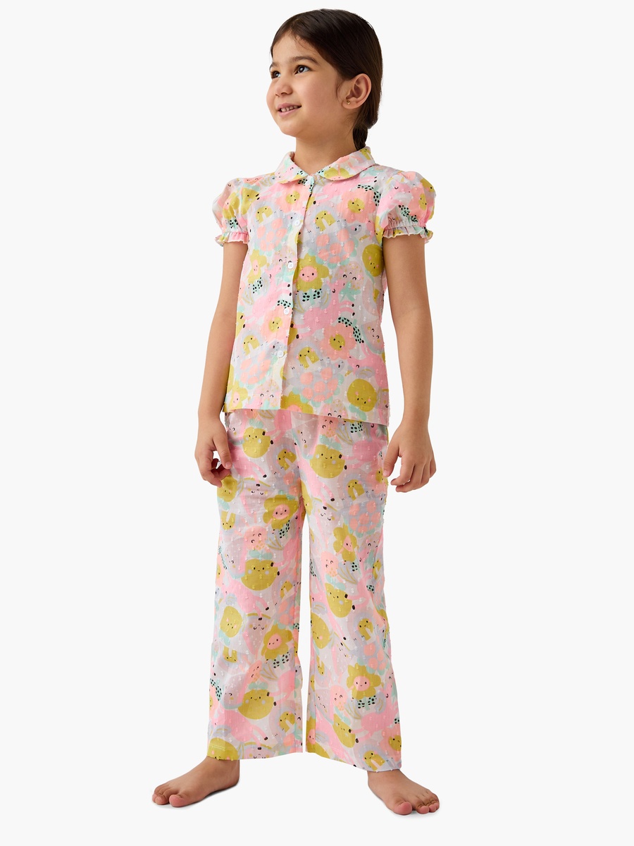Printed Shirt and Pyjama Set