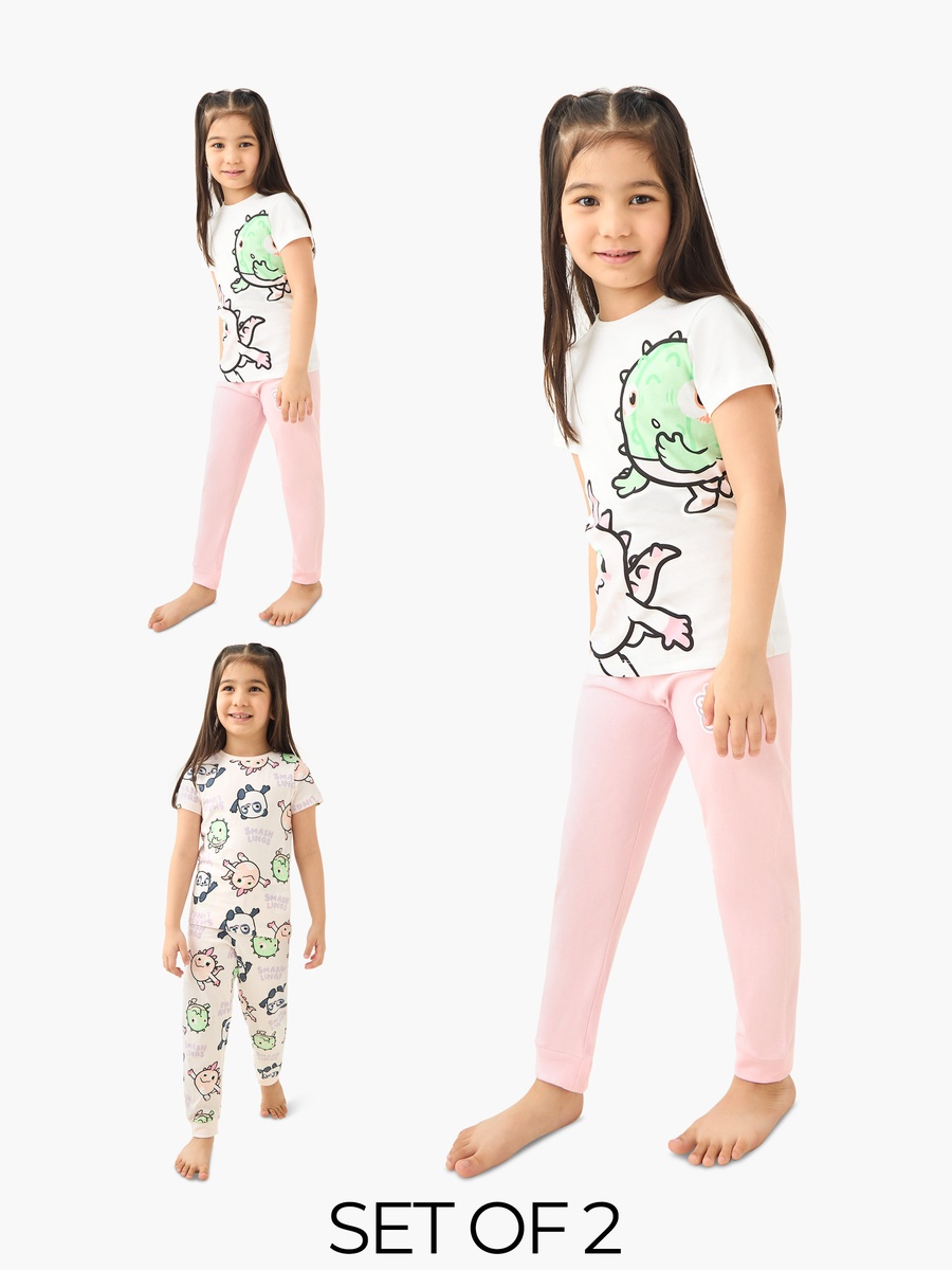 Pinata Smashlings Print T-Shirt and Pyjamas - Set of 2